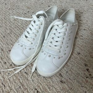 Stuart Weitzman Super Stud White Sneakers